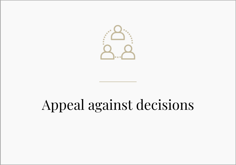 Appeal against decisions
